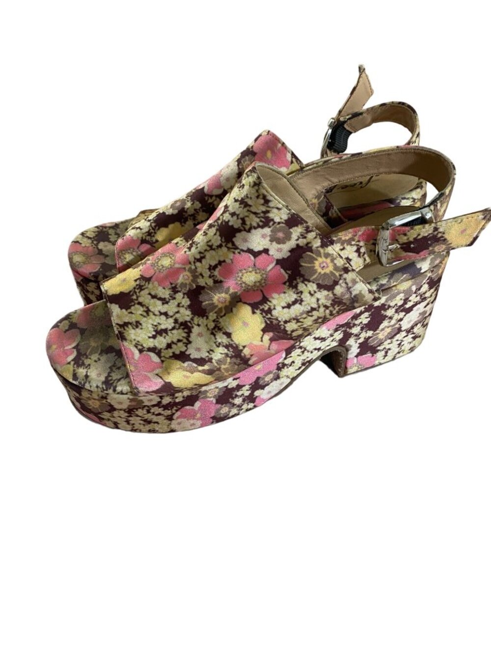 Free People Women's Ditsy Floral Slingback Bohemian Wedges - 40 (US 9)